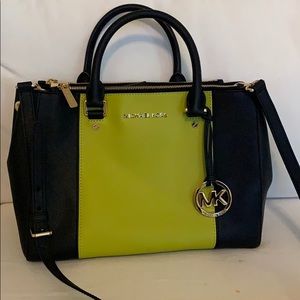 Michael Kora Green and Black Purse